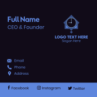 Blue Wall Clock Business Card Design