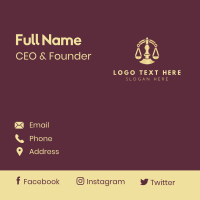 Gold Justice Scale Business Card Design