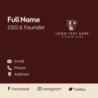 Gold Luxury Letter P Business Card Design