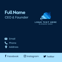 Digital Cloud Pixel Business Card Design