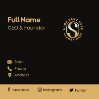 Gold Jewelry Boutique Letter S Business Card Design