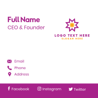 Purple Yellow Asterisk Business Card Design