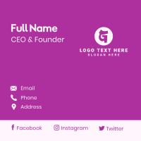 Purple Letter G Business Card Design
