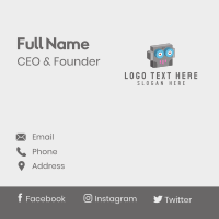 3D Robot Head  Business Card Design