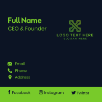 Green Tech Letter X Business Card Design