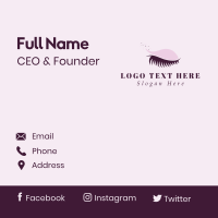 Purple Eyelash Grooming Business Card Design
