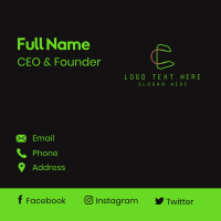 Futuristic Tech App Business Card Design
