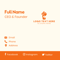 Orange Drinking Cup Mascot Business Card Design