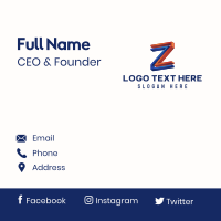 3D Letter Z Business Card Design