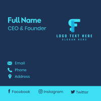 Fintech Company Letter F Business Card Design