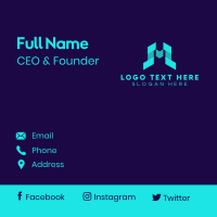 Gaming Stream Letter M Business Card Design