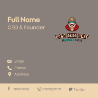 Combat Fighter Character Mascot Business Card Design