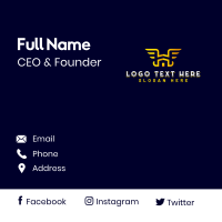 Aviation Wings Letter H Business Card Design