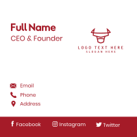 Abstract Bull Outline Business Card Design