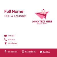 Couple Paper Plane Business Card Design