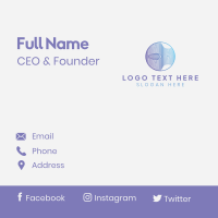 Circle Wave Line Business Business Card Design