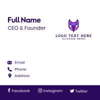 Purple Nocturnal Owl Business Card Design