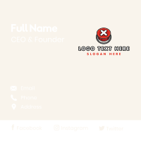 Gaming Button Letter X Business Card Design