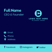 Blue Streaming App Letter C Business Card Design