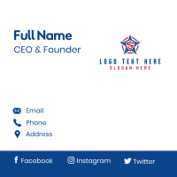 American Patriotic Star Letter S Business Card Design