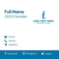 Modern Script Letter I Business Card Design