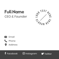 Minimal Circle Line Text Business Card Design