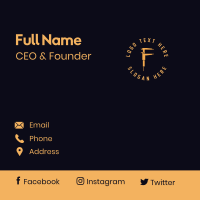 Mechanic Caliper Letter F Business Card Design