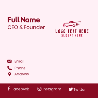 Fast Red Truck Business Card Design