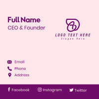 Feminine Purple Letter A  Business Card Design