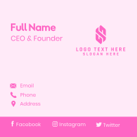 Pink Beauty Letter S  Business Card Design