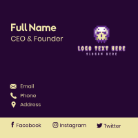 Creepy Pixelated Skull Business Card Design