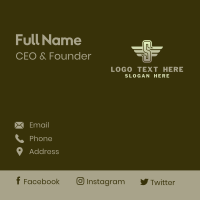 Military Winged Letter S Business Card Design