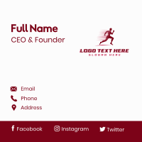 Fast Sprinting Athlete Business Card Design