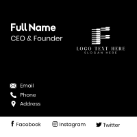 Piano Keyboard Letter F Business Card Design