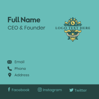 Ornamental Floral Crest Business Card Design