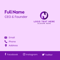 Purple Letter H Business Card Design