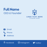 People Leadership Shield Business Card Design