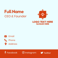 Orange House Arrow Business Card Design