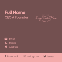 Pink Feminine Cursive Wordmark Business Card Design