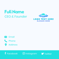 Pixel UFO Spaceship Business Card Design