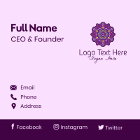 Purple Floral Decor  Business Card Design