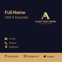 Luxury Jewelry Letter A Business Card Design