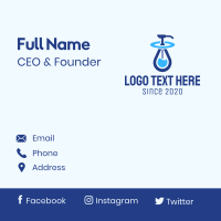 Blue Liquid Sanitizer Business Card Design