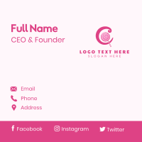 Candy Lollipop Letter C Business Card Design