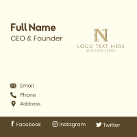 Classy Vintage Letter N Business Card Design