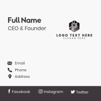 Geometric Hexagon Letter P Business Card Design