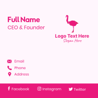 Pink Flamingo Origami Business Card Design