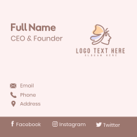 Pastel Butterfly Lady Business Card Design