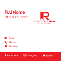 Red Ribbon R Business Card Design