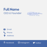 Blue Cursive Wordmark  Business Card Design